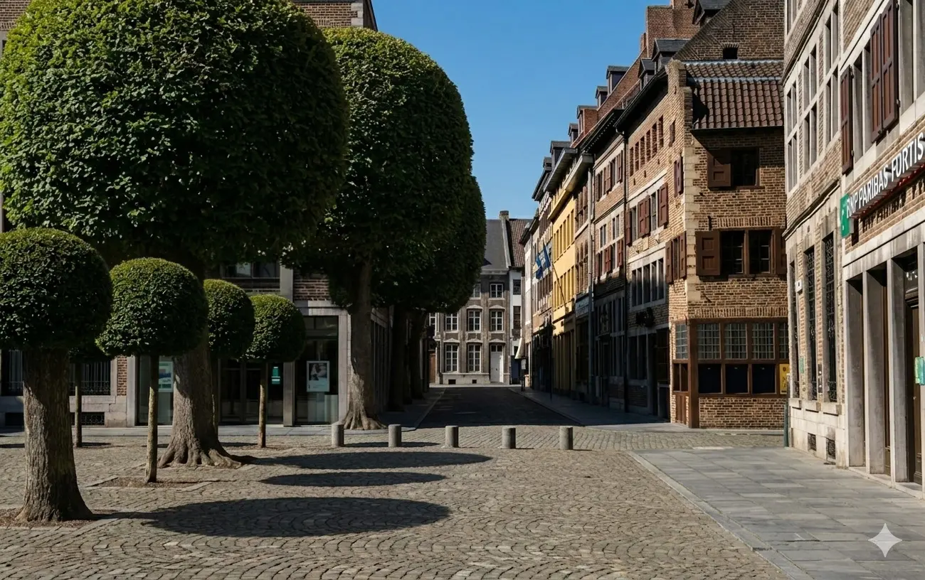 een render van maaseik gemaakt met A.I.